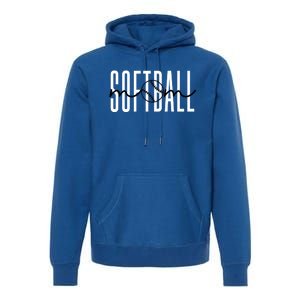 Softball Mom Crewneck Gift Cute Softball Mama Mothers Gift Premium Hoodie