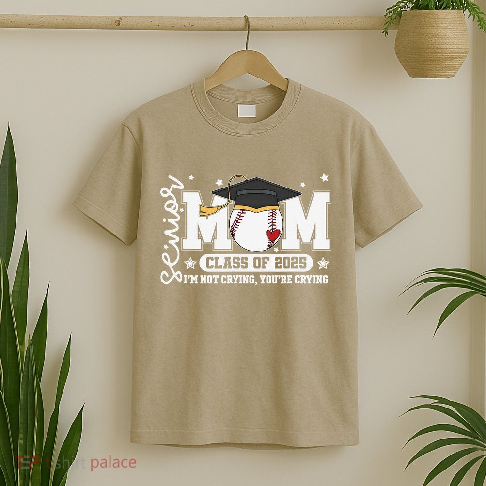 Senior Mom Class Of 2025 Baseball Funny Mom Graduation T-Shirt