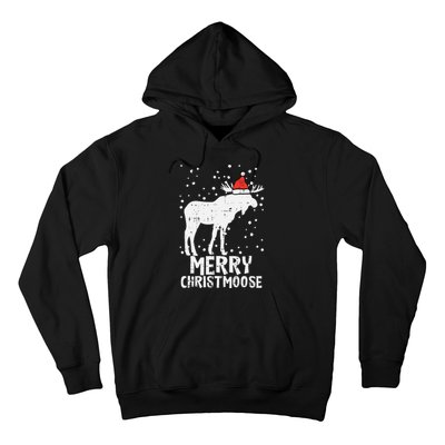 Santa Merry Christmoose Funny Christmas Moose Pajama Hoodie