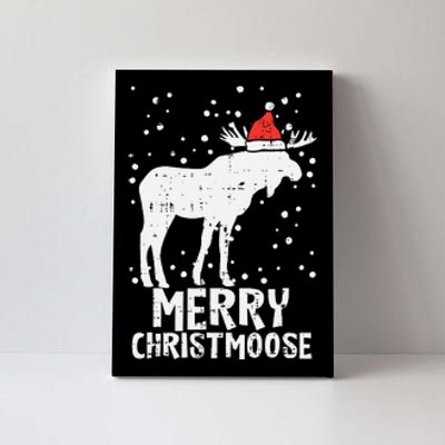 Santa Merry Christmoose Funny Christmas Moose Pajama Canvas