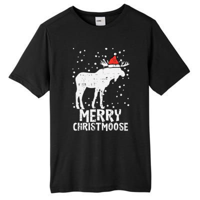 Santa Merry Christmoose Funny Christmas Moose Pajama Tall Fusion ChromaSoft Performance T-Shirt