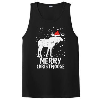 Santa Merry Christmoose Funny Christmas Moose Pajama PosiCharge Competitor Tank