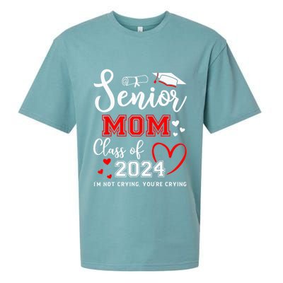 Senior Mom Class Of 2024 Im Not Crying Graduate School Sueded Cloud Jersey T-Shirt