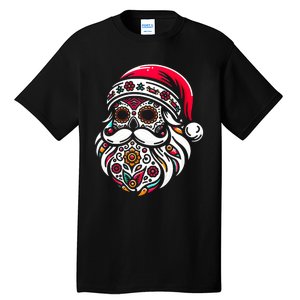 Santa Mexico Calavera Christmas Tall T-Shirt