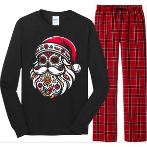 Santa Mexico Calavera Christmas Long Sleeve Pajama Set