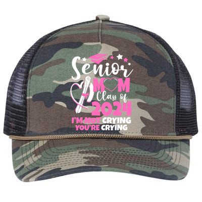 Senior Mom Class Of 2024 24 Graduate Graduation 24 Gift Retro Rope Trucker Hat Cap