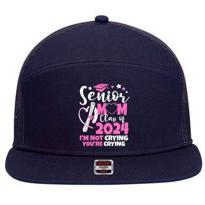 Senior Mom Class Of 2024 24 Graduate Graduation 24 Gift 7 Panel Mesh Trucker Snapback Hat