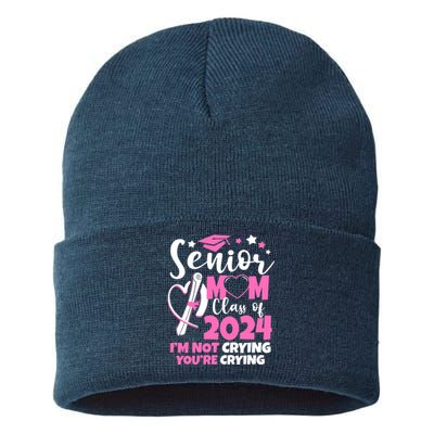 Senior Mom Class Of 2024 24 Graduate Graduation 24 Gift Sustainable Knit Beanie