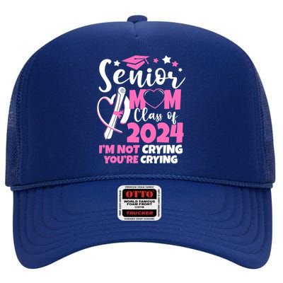 Senior Mom Class Of 2024 24 Graduate Graduation 24 Gift High Crown Mesh Back Trucker Hat