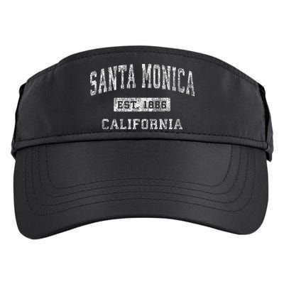 Santa Monica California Ca Vintage Established Sports Design Adult Drive Performance Visor