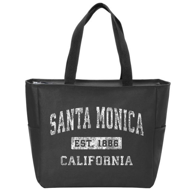 Santa Monica California Ca Vintage Established Sports Design Zip Tote Bag