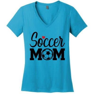 Soccer Mom Cute Mom Life Soccer Game Day Cheer Mom Gift Women's V-Neck T-Shirt