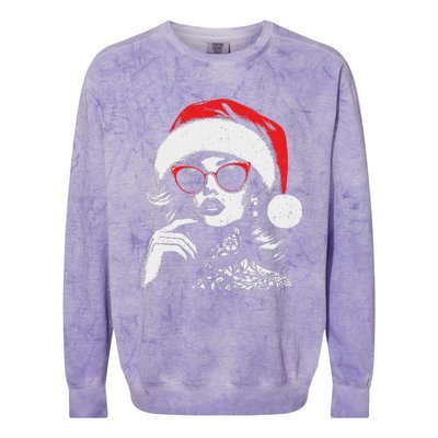 Stylish Mrs Claus Merry Christmas Xmas Vintage Women Colorblast Crewneck Sweatshirt