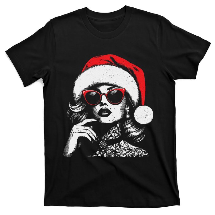 Stylish Mrs Claus Merry Christmas Xmas Vintage Women T-Shirt