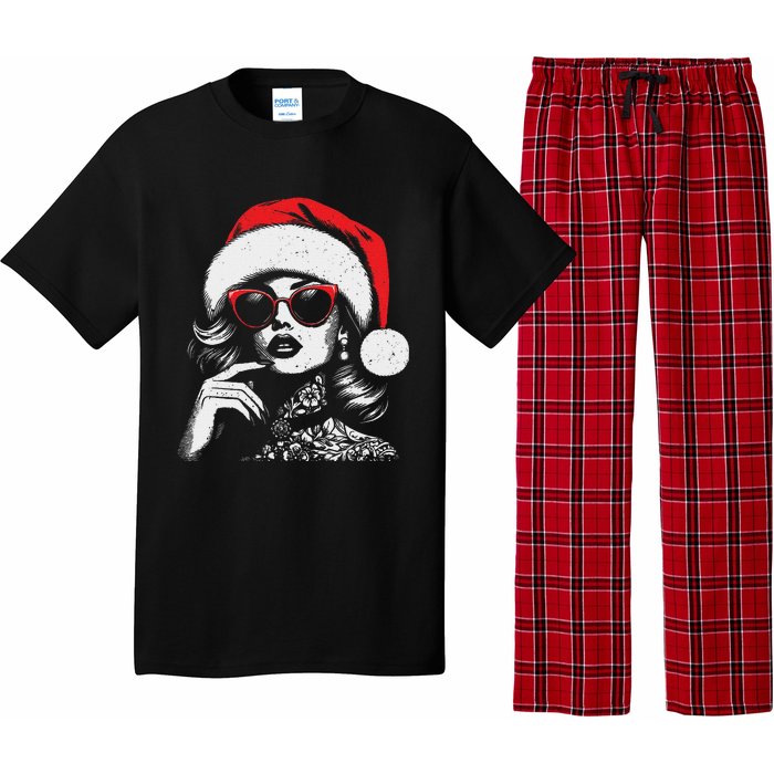 Stylish Mrs Claus Merry Christmas Xmas Vintage Women Pajama Set