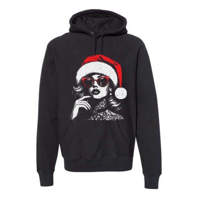 Stylish Mrs Claus Merry Christmas Xmas Vintage Women Premium Hoodie