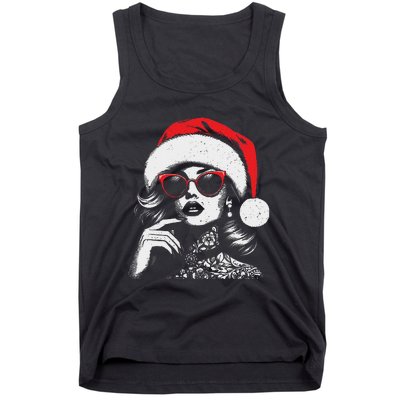 Stylish Mrs Claus Merry Christmas Xmas Vintage Women Tank Top