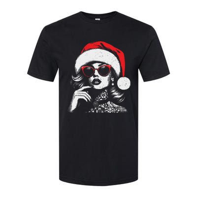 Stylish Mrs Claus Merry Christmas Xmas Vintage Women Softstyle CVC T-Shirt