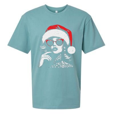 Stylish Mrs Claus Merry Christmas Xmas Vintage Women Sueded Cloud Jersey T-Shirt