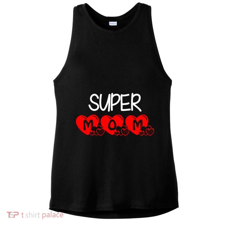 Super Mum Cute Mothers Day Lovely Ladies PosiCharge Tri-Blend Wicking Tank