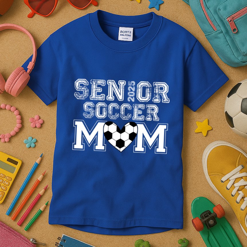 Senior Mom Class Of 2025 Soccer Mom Graduation 2025 Gift Kids T-Shirt