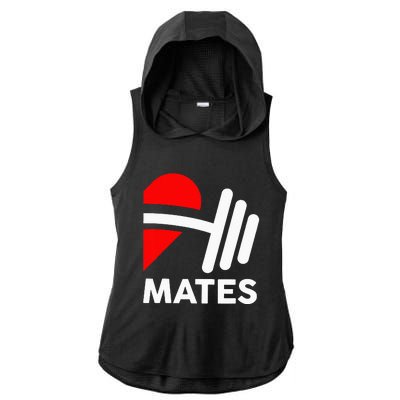 Swole Mates Couples Matching Couples Workout Gym Partner Ladies PosiCharge Tri-Blend Wicking Draft Hoodie Tank