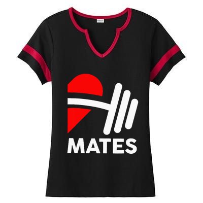 Swole Mates Couples Matching Couples Workout Gym Partner Ladies Halftime Notch Neck Tee