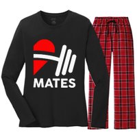 Swole Mates Couples Matching Couples Workout Gym Partner Women's Long Sleeve Flannel Pajama Set 