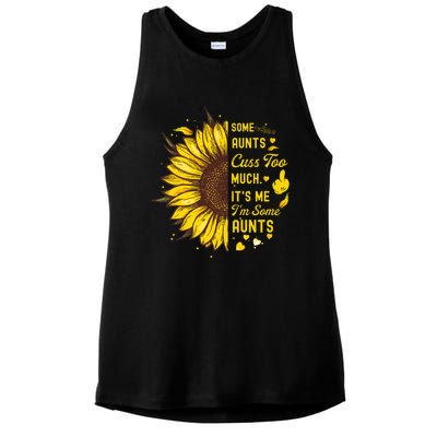 Some Moms Cuss Too Much Its Me Im Some Moms Sunflower Gift Ladies PosiCharge Tri-Blend Wicking Tank