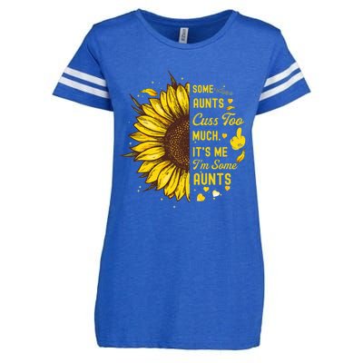 Some Moms Cuss Too Much Its Me Im Some Moms Sunflower Gift Enza Ladies Jersey Football T-Shirt