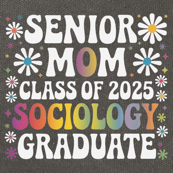 Senior Mom Class Of 2025 Sociology Graduate 25 Graduation Cotton Canvas Backpack