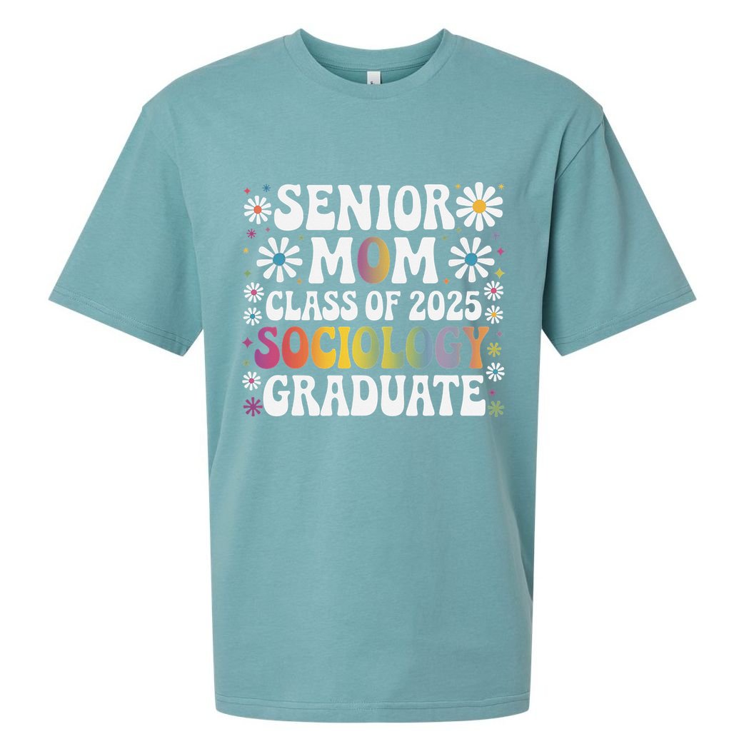 Senior Mom Class Of 2025 Sociology Graduate 25 Graduation Sueded Cloud Jersey T-Shirt