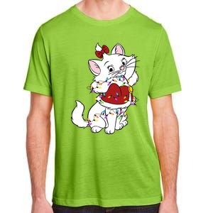 Santa Marie Cat Christmas Lights Marie Christmas Adult ChromaSoft Performance T-Shirt