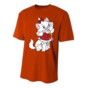 Santa Marie Cat Christmas Lights Marie Christmas Performance Sprint T-Shirt