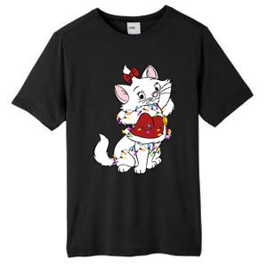 Santa Marie Cat Christmas Lights Marie Christmas Tall Fusion ChromaSoft Performance T-Shirt