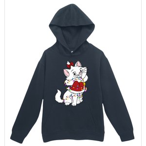 Santa Marie Cat Christmas Lights Marie Christmas Urban Pullover Hoodie