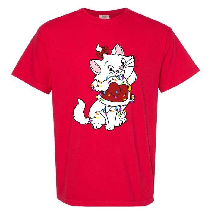 Santa Marie Cat Christmas Lights Marie Christmas Garment-Dyed Heavyweight T-Shirt