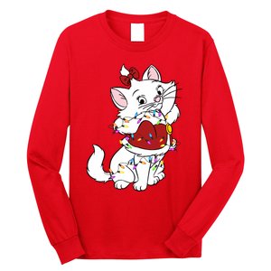 Santa Marie Cat Christmas Lights Marie Christmas Long Sleeve Shirt