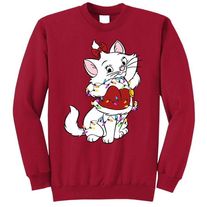 Santa Marie Cat Christmas Lights Marie Christmas Tall Sweatshirt