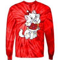 Santa Marie Cat Christmas Lights Marie Christmas Tie-Dye Long Sleeve Shirt