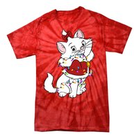 Santa Marie Cat Christmas Lights Marie Christmas Tie-Dye T-Shirt