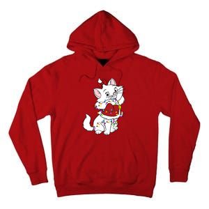 Santa Marie Cat Christmas Lights Marie Christmas Tall Hoodie