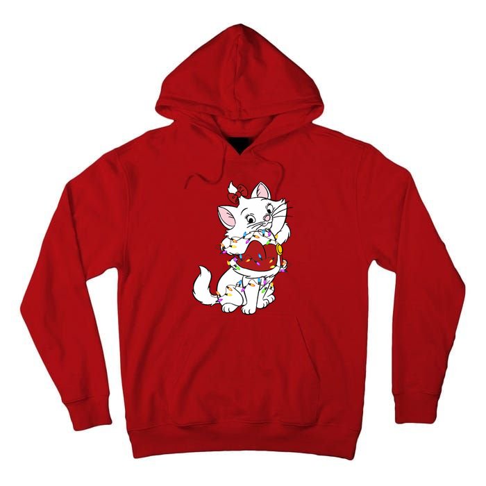 Santa Marie Cat Christmas Lights Marie Christmas Tall Hoodie