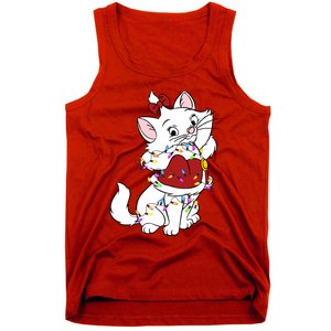 Santa Marie Cat Christmas Lights Marie Christmas Tank Top