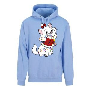 Santa Marie Cat Christmas Lights Marie Christmas Unisex Surf Hoodie