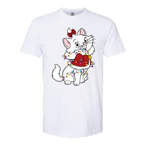 Santa Marie Cat Christmas Lights Marie Christmas Softstyle CVC T-Shirt