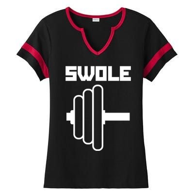 Swole Mates Cute Workout Couples Valentines Day Gym Fitness Gift Ladies Halftime Notch Neck Tee