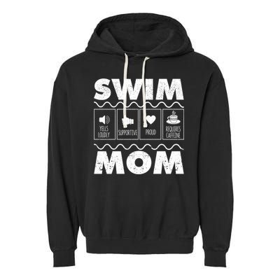 Swim Mom Contents Funny Swimming Mum Swimmer MotherS Day Great Gift Garment-Dyed Fleece Hoodie