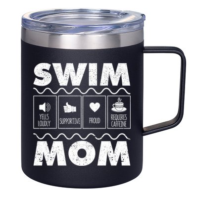 Swim Mom Contents Funny Swimming Mum Swimmer MotherS Day Great Gift 12oz Stainless Steel Coffee Mug
