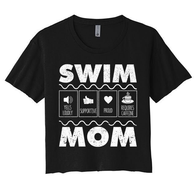 Swim Mom Contents Funny Swimming Mum Swimmer MotherS Day Great Gift Crop Top